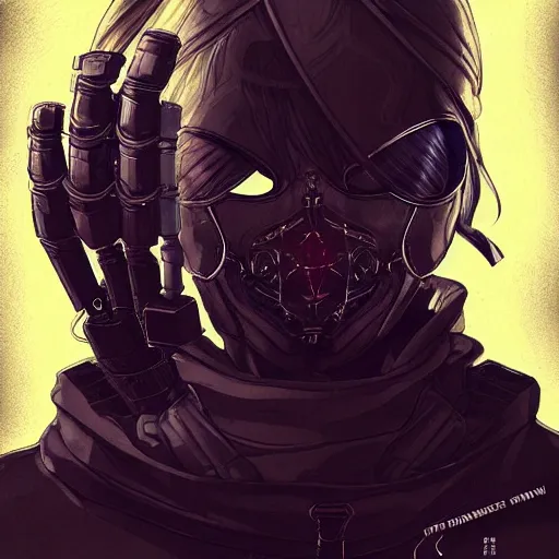 Prompt: techwear occultist, chaos magick, leviathan cross, androgynous, beautiful, detailed symmetrical close up portrait, intricate complexity, in the style of artgerm and ilya kuvshinov, cel shaded