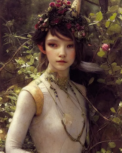 Prompt: a beautiful elf princess by Edgar Maxence and Ross Tran and Michael Whelan Jules Bastien-Lepage