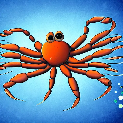 Prompt: a scientific crab, digital art