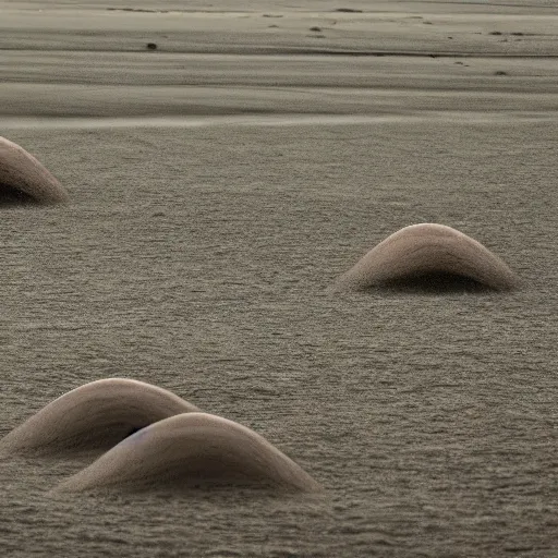 Image similar to heptapods from the arrival, film still from the movie, long lens, shallow depth of field