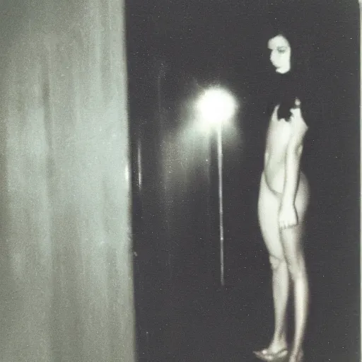 Image similar to polaroid of case study of woman clubbing full body by Tarkovsky