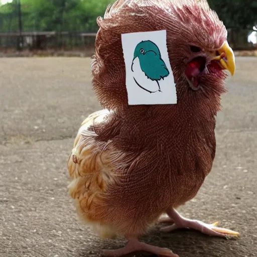 Image similar to cute little chicken with inmate clothes