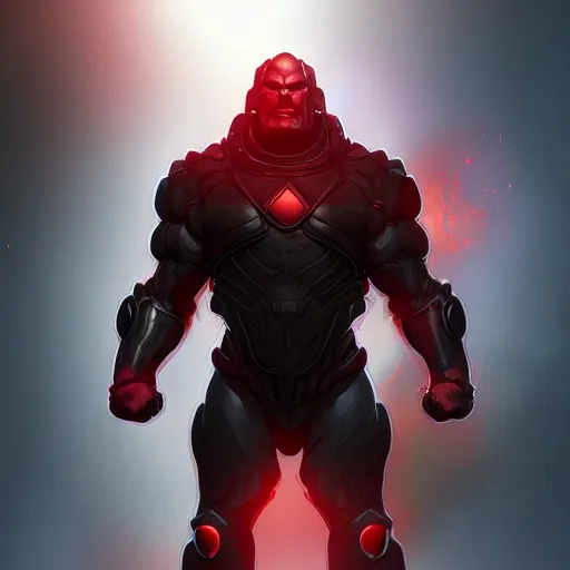 Image similar to darkseid in a futuristic suit with red eyes, concept art by xul solar, artstation, antipodeans, # vfxfriday, artstation hd, apocalypse art