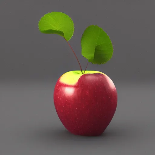 Image similar to A cinema4D render of an apple.