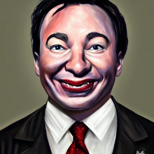 Prompt: hyper realistic painting of jimmy fallon as my sleep paralysis demon