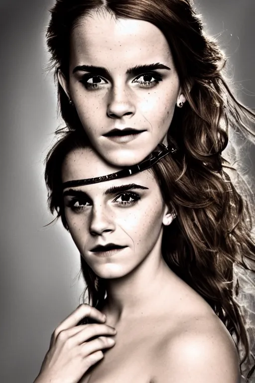 Prompt: emma watson, steampunk style, studio portrait photo, beautiful, high resolution, sharp focus, 50mm lens