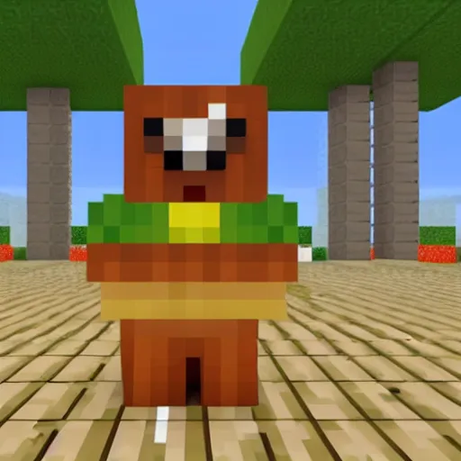 Prompt: hot dog in minecraft