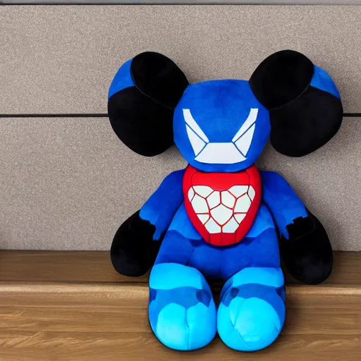 Prompt: marvel kaws blank panther plush toy