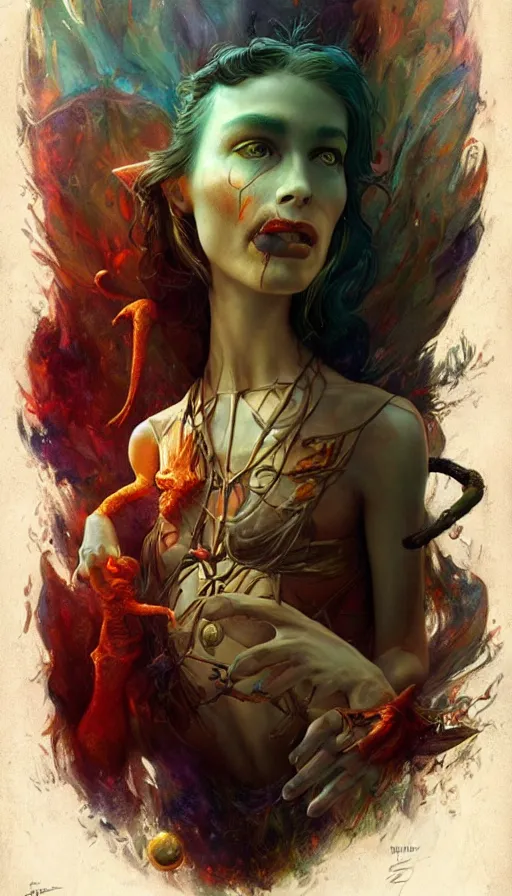 Image similar to exquisite imaginative friendly weird creature poster art humanoid colourful movie art by : : weta studio tom bagshaw james jean frank frazetta