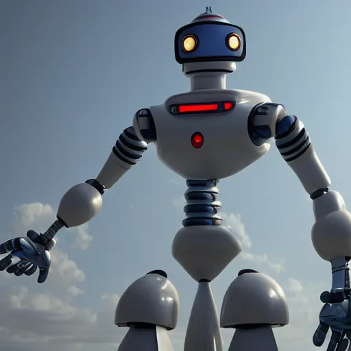 Prompt: 600 foot tall Bender the robot from futurama, octane render, uhd, 8k