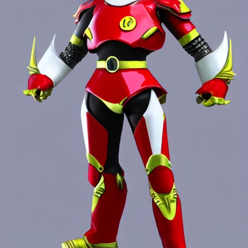 Prompt: Tokusatsu character based on Ferrari, unreal engine, 3D model