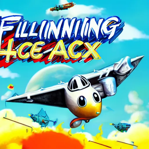 Image similar to video game box art for a game called flying ace, 4 k, highly detailed cover art.