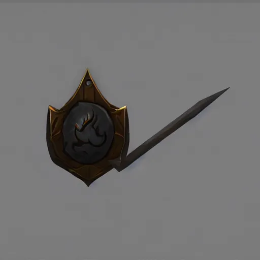 Image similar to shovel item, no background, outer glow, league of legends style, prop, trending on ArtStation, solid background