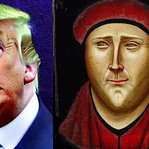 Prompt: donald trump, medieval painting