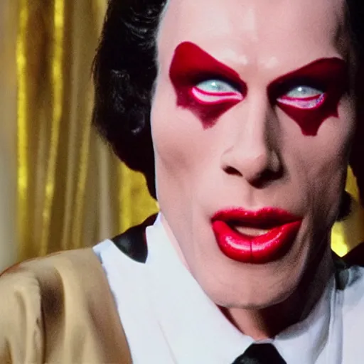 Image similar to Live Action Still of Jerma in The Rocky Horror Picture Show, real life, hyperrealistic, ultra realistic, realistic, highly detailed, epic, HD quality, 8k resolution, body and headshot, film still