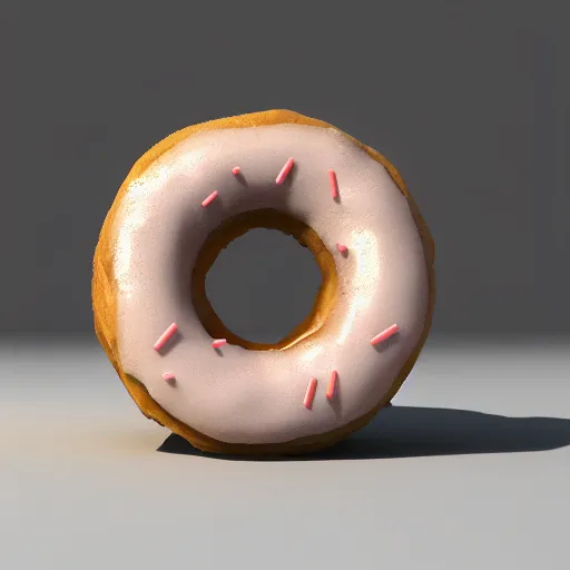 Prompt: 3d render of donut 4k