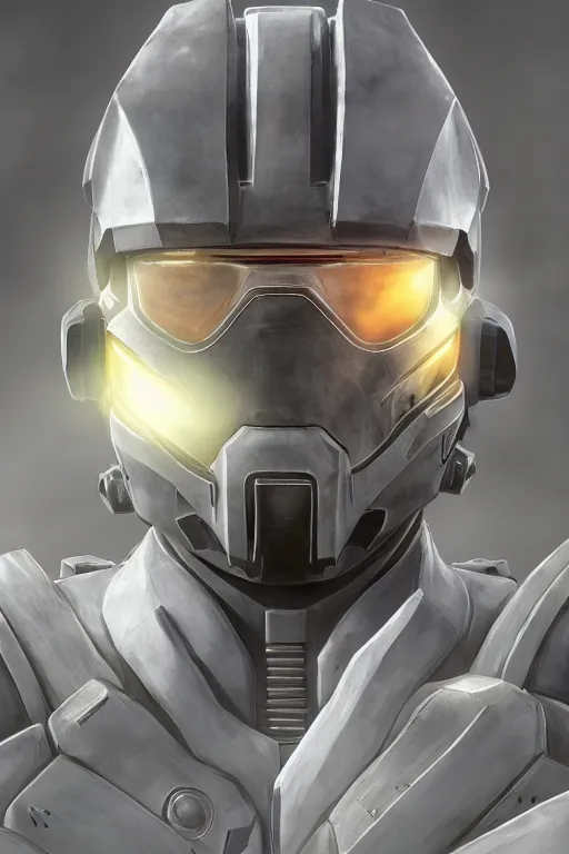 Image similar to robot ninja mask helmet halo master chief radiating a glowing aura global illumination ray tracing hdr fanart arstation by ian pesty and katarzyna da „ bek - chmiel