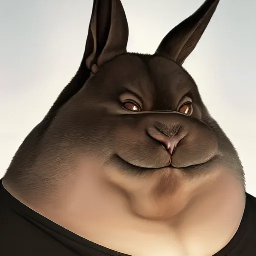 Prompt: portrait of the real life Big Chungus, highly detailed, digital painting, trending on artstation, concept art, smooth, sharp focus, by caravaggio