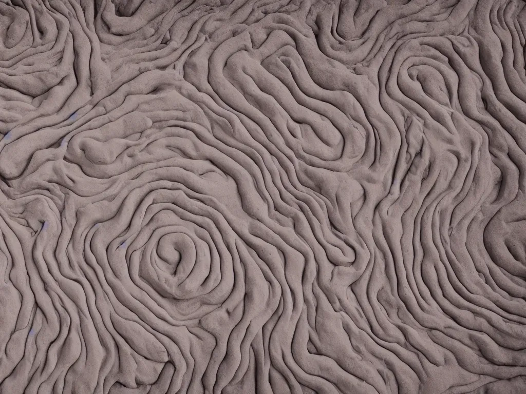 Prompt: humans forming from swirls of grey clay