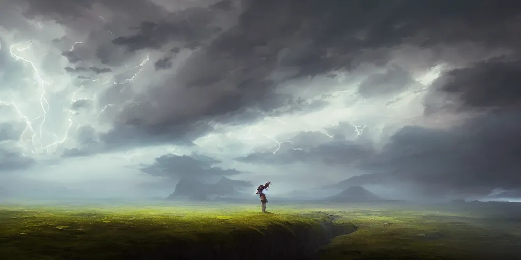 Prompt: a storm, highly detailed oil painting, Jessica Rossier, Studio Ghibli, digital art, octane render, beautiful composition, trending on artstation, masterpiece