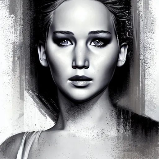 Prompt: portrait of jennifer lawrence by artgerm, wlop, charlie bowater