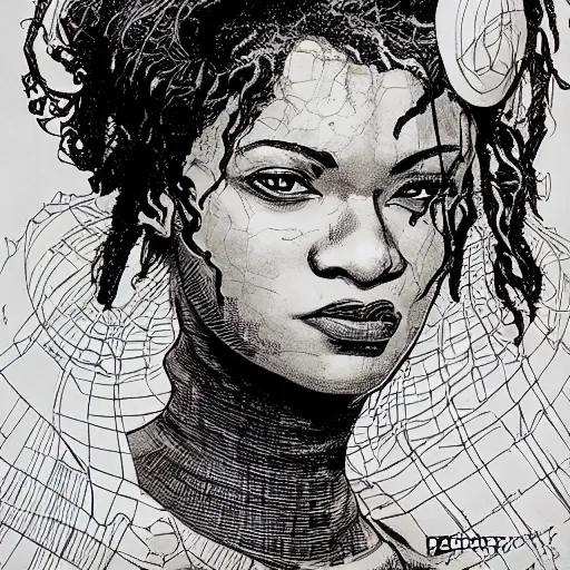 Prompt: selina igwe from apex legends by ed fairburn, joseph clement coll, franklin booth