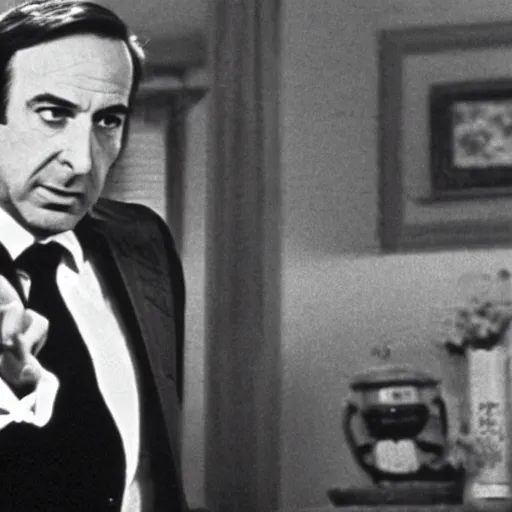 Prompt: A still of Saul Goodman in The Godfather (1972)