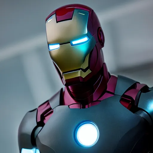 Prompt: Iron Man in all black 4K detail