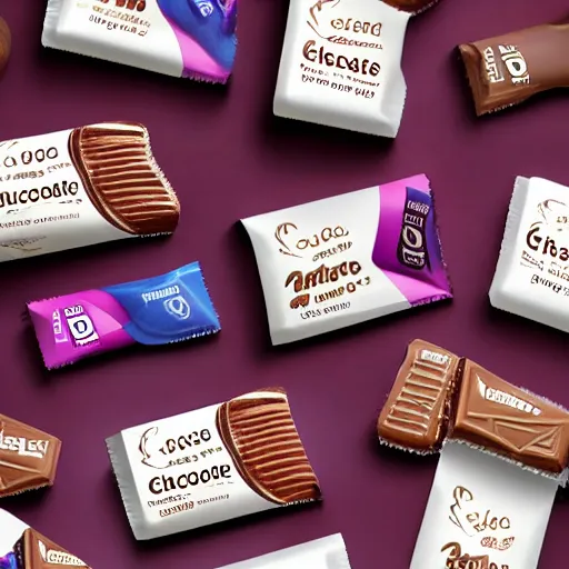 Image similar to chocolate candy bar packaging, 2 0 2 0 s style, very appealing, marketing photo