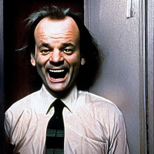Image similar to bill murray plays jack torrance in the shining, movie still, promotional shot