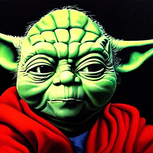 Image similar to Yoda in a painting by John James Audobon