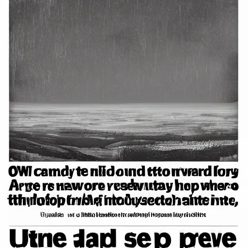 Prompt: newspaper ad in the style of stanley donwood