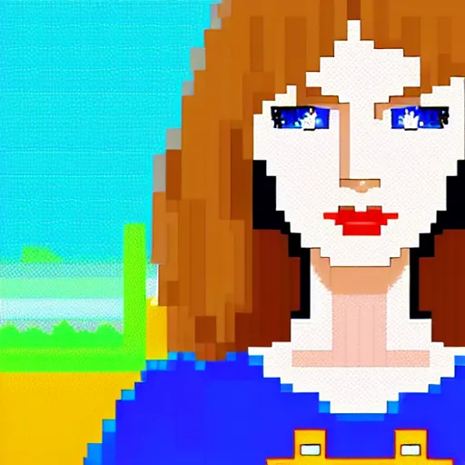 32x32 pixel art of anime billie eilish