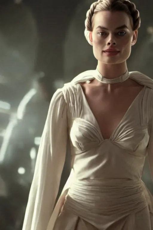 Prompt: margot robbie as princess leia