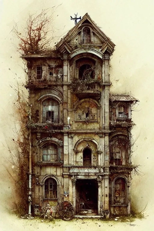 Prompt: (((((a multistory ramshackle Chapel))))) by Jean-Baptiste Monge!!!!!!!!!!!!!!!!!!!!!!!!!!!