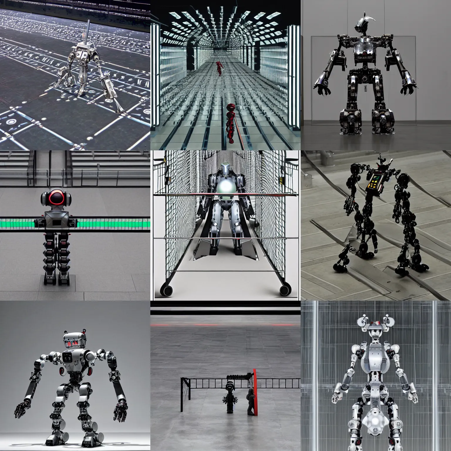 Prompt: a fullmetal wired mecha robot crossing the gate between simulated reality and real fiction, by sofonisba anguissola and ryoji ikeda