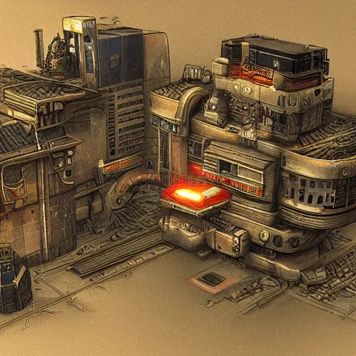 Prompt: small tool extremely detailed cyberpunk ( steampunk ), day light, realistic shaded,