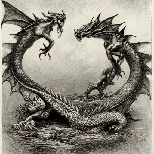 Image similar to baby dragon by gustave dore