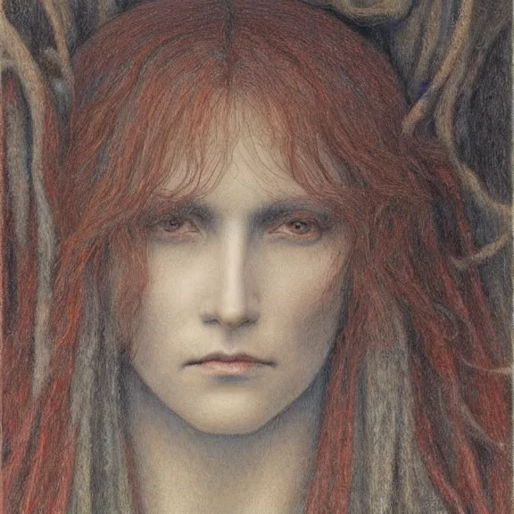 Image similar to a highly detailed portrait in the style of charles dulac and in the style of jean delville.