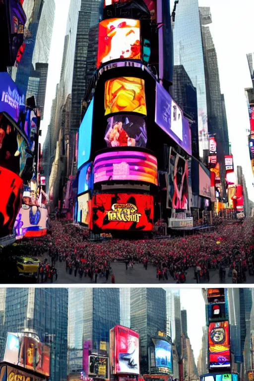 Image similar to Times Square in the style of World of Warcraft