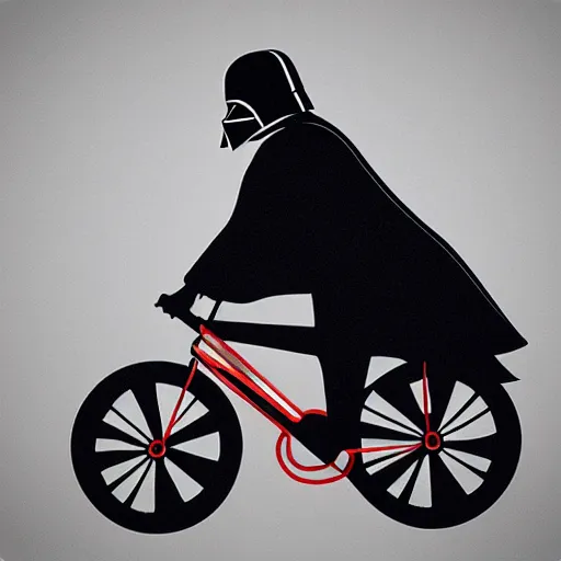 Prompt: Darth Vader riding a bicycle, photo realistic, award-winning, highly-detailed