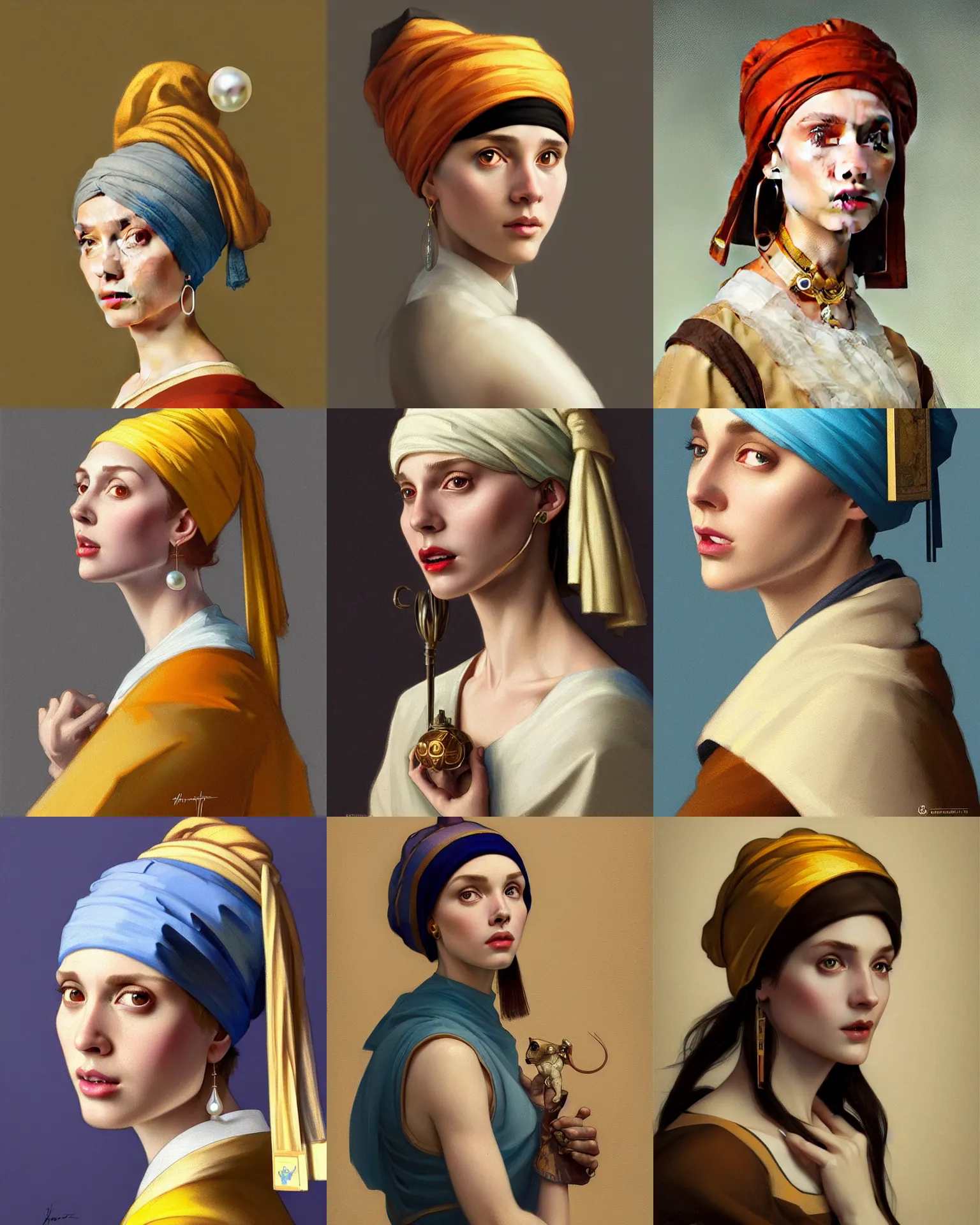 Prompt: Gopher with a Pearl Earring, highly detailed, digital painting, artstation, concept art, sharp focus, illustration, art by artgerm and greg rutkowski and alphonse mucha