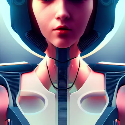 Prompt: a humanoid robot woman with integrated cybernetic modifications, cyberpunk art by ilya kuvshinov, trending on cgsociety, computer art, ilya kuvshinov, artstation hd, artstation hq