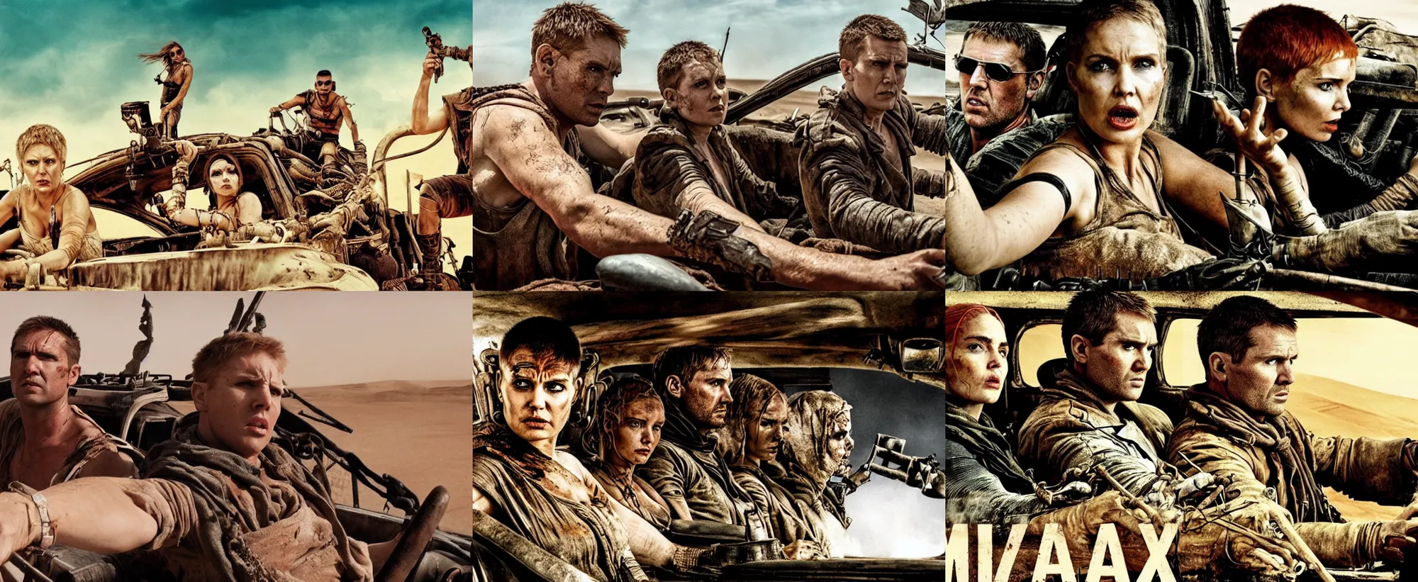Prompt: mad max fury road, directed by wes anderson,