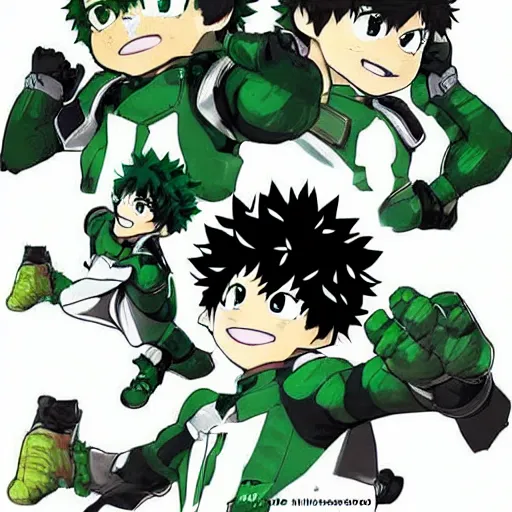 Image similar to Izuku Midoriya acting cute, Yoji Shinkawa, Chibi