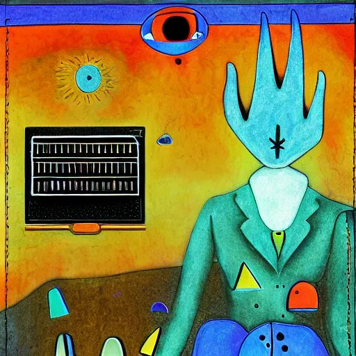 Prompt: surrealist poster, digital art and binary code, in the style of leonora carrington