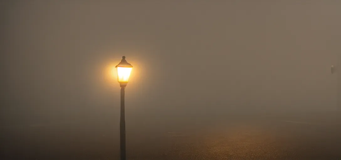 Image similar to close - up of a lonely duck under a street light, fog, cinematic shot, still from a movie by bong joon - ho