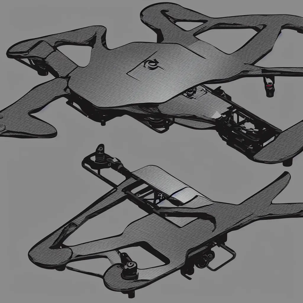 Image similar to a dji fpv drone made of carbon fiber vector art