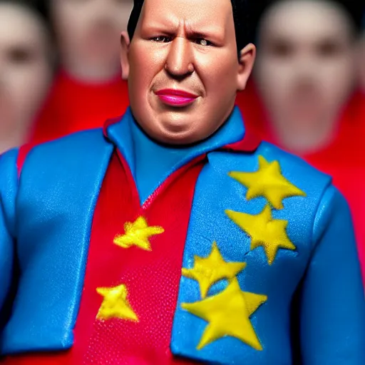 Image similar to hugo chavez action figure. realistic. photo. photorealistic. detailed. high quality. high resolution. lossless quality. lossless. 8 k. hdr. 4 k. 8 k resolution. 1 6 k resolution