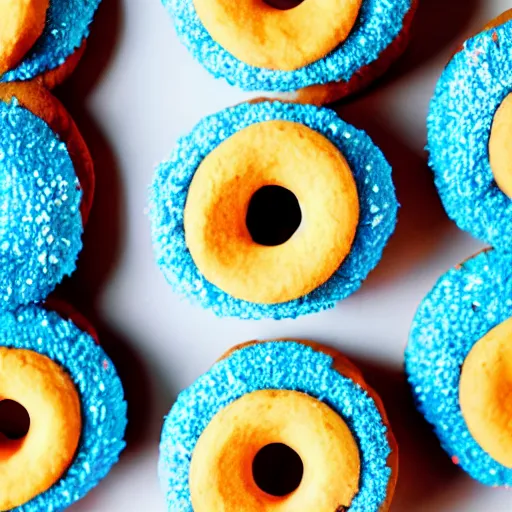 Prompt: cookie monster donuts